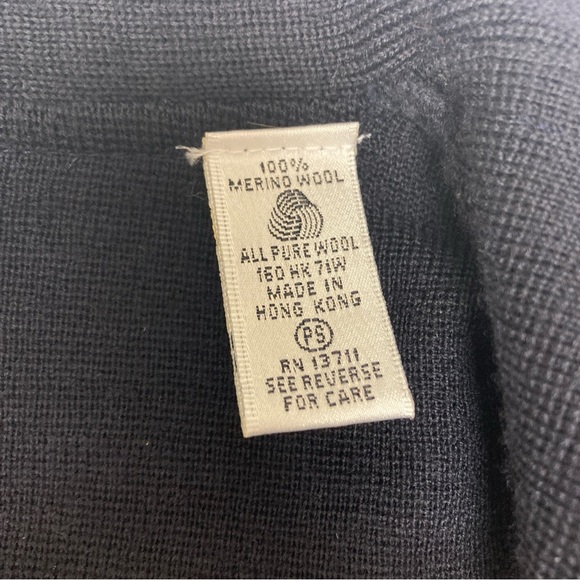 Valerie Stevens PetitesnOpen Front Cardigan Sweater Jacket Black Merino Wool - Picture 6 of 13